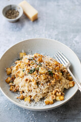 Risotto with roasted celeriac, hazelnuts and parmesan