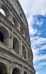 Fototapeta premium View of the Roman Colosseum. The Colosseum in Rome is one of the main landmarks of Rome and Italy
