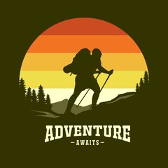 Hiking Adventure graphic Illustration