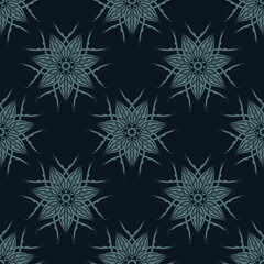 Seamless pattern of winter snowflakes. Good for covers, fabrics, postcards and printing. Vector