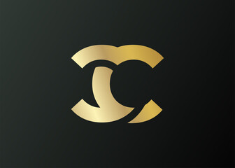 Elegant Luxurious Golden letter C Logo Design Template. Luxury Company Brand letter C Icon Line Art Vector