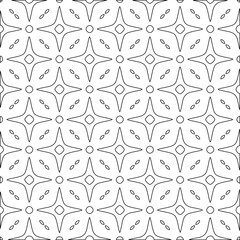Geometric vector pattern with triangular elements. Seamless abstract ornament for wallpapers and backgrounds. Black and white colors. 