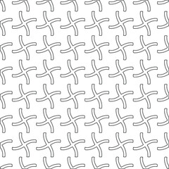 Geometric vector pattern with triangular elements. Seamless abstract ornament for wallpapers and backgrounds. Black and white colors. 