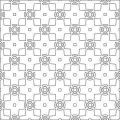 Geometric vector pattern with triangular elements. Seamless abstract ornament for wallpapers and backgrounds. Black and white colors. 