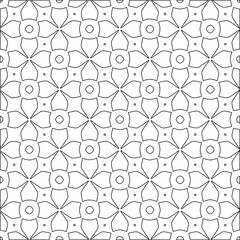 Geometric vector pattern with triangular elements. Seamless abstract ornament for wallpapers and backgrounds. Black and white colors. 