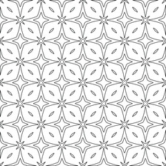 Geometric vector pattern with triangular elements. Seamless abstract ornament for wallpapers and backgrounds. Black and white colors. 