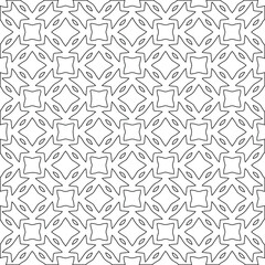 Geometric vector pattern with triangular elements. Seamless abstract ornament for wallpapers and backgrounds. Black and white colors. 