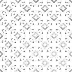 Geometric vector pattern with triangular elements. Seamless abstract ornament for wallpapers and backgrounds. Black and white colors. 