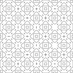 Geometric vector pattern with triangular elements. Seamless abstract ornament for wallpapers and backgrounds. Black and white colors. 