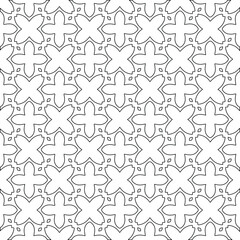 Geometric vector pattern with triangular elements. Seamless abstract ornament for wallpapers and backgrounds. Black and white colors. 