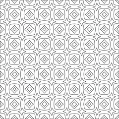 Geometric vector pattern with triangular elements. Seamless abstract ornament for wallpapers and backgrounds. Black and white colors. 