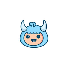 mascot horned baby face