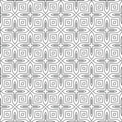 Geometric vector pattern with triangular elements. Seamless abstract ornament for wallpapers and backgrounds. Black and white colors. 