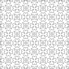 Geometric vector pattern with triangular elements. Seamless abstract ornament for wallpapers and backgrounds. Black and white colors. 