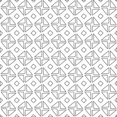 Geometric vector pattern with triangular elements. Seamless abstract ornament for wallpapers and backgrounds. Black and white colors. 