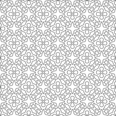Geometric vector pattern with triangular elements. Seamless abstract ornament for wallpapers and backgrounds. Black and white colors. 