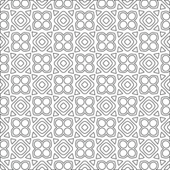 Geometric vector pattern with triangular elements. Seamless abstract ornament for wallpapers and backgrounds. Black and white colors. 