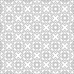 Geometric vector pattern with triangular elements. Seamless abstract ornament for wallpapers and backgrounds. Black and white colors. 