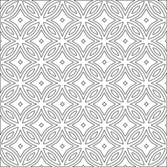 Geometric vector pattern with triangular elements. Seamless abstract ornament for wallpapers and backgrounds. Black and white colors. 
