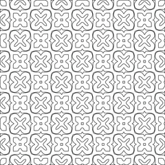 Geometric vector pattern with triangular elements. Seamless abstract ornament for wallpapers and backgrounds. Black and white colors. 