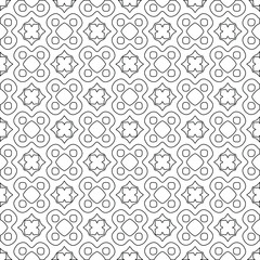 Fototapeta premium Geometric vector pattern with triangular elements. Seamless abstract ornament for wallpapers and backgrounds. Black and white colors. 