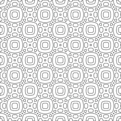 Geometric vector pattern with triangular elements. Seamless abstract ornament for wallpapers and backgrounds. Black and white colors. 