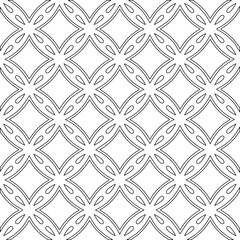 Geometric vector pattern with triangular elements. Seamless abstract ornament for wallpapers and backgrounds. Black and white colors. 