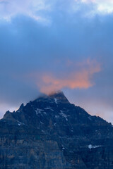 Illuminated clouds during sunset