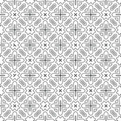 Geometric vector pattern with triangular elements. Seamless abstract ornament for wallpapers and backgrounds. Black and white colors. 