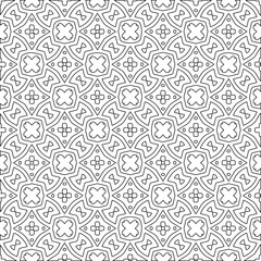 Geometric vector pattern with triangular elements. Seamless abstract ornament for wallpapers and backgrounds. Black and white colors. 