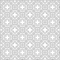 Geometric vector pattern with triangular elements. Seamless abstract ornament for wallpapers and backgrounds. Black and white colors. 
