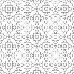 Geometric vector pattern with triangular elements. Seamless abstract ornament for wallpapers and backgrounds. Black and white colors. 