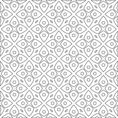 Geometric vector pattern with triangular elements. Seamless abstract ornament for wallpapers and backgrounds. Black and white colors. 