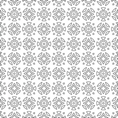 Geometric vector pattern with triangular elements. Seamless abstract ornament for wallpapers and backgrounds. Black and white colors. 