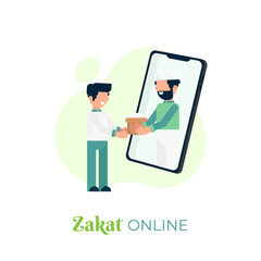 islamic culture zakat giving charity, islamic obligation of donation and charity illustration
