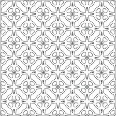 Geometric vector pattern with triangular elements. Seamless abstract ornament for wallpapers and backgrounds. Black and white colors. 
