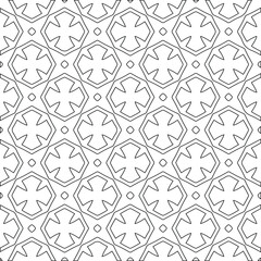 Geometric vector pattern with triangular elements. Seamless abstract ornament for wallpapers and backgrounds. Black and white colors. 