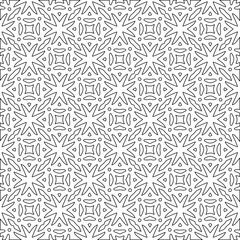 Geometric vector pattern with triangular elements. Seamless abstract ornament for wallpapers and backgrounds. Black and white colors. 
