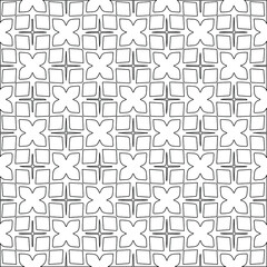 Geometric vector pattern with triangular elements. Seamless abstract ornament for wallpapers and backgrounds. Black and white colors. 