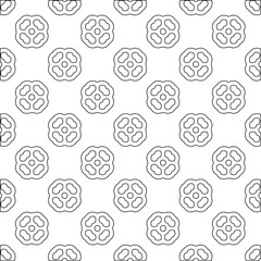 Geometric vector pattern with triangular elements. Seamless abstract ornament for wallpapers and backgrounds. Black and white colors. 