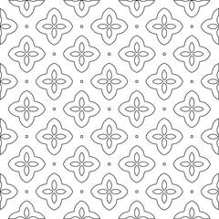 Geometric vector pattern with triangular elements. Seamless abstract ornament for wallpapers and backgrounds. Black and white colors. 