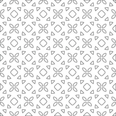 Geometric vector pattern with triangular elements. Seamless abstract ornament for wallpapers and backgrounds. Black and white colors. 