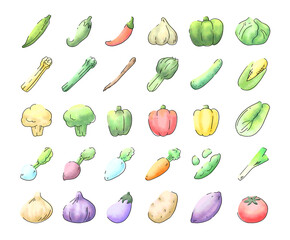 水彩風の野菜アイコン