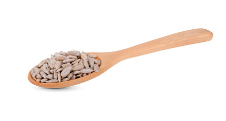 Sunflower seeds on white background