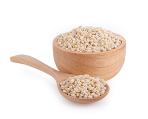 Barley grain on white background