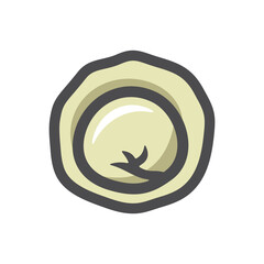 Dumpling Ravioli food Vector icon Cartoon illustration