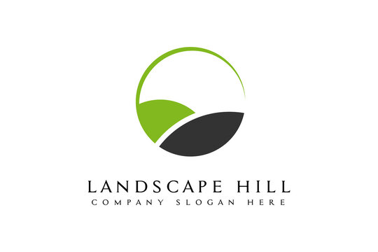 Landscape Hills logo design vector illustration. green Hill icon.usable for business and golf logo,isolated on white background