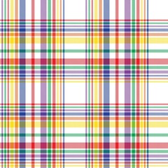 Rainbow Plaid Tartan Checkered Seamless Pattern