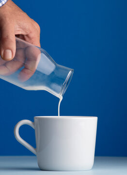 Milk Ran Out, White Cup Blue Background