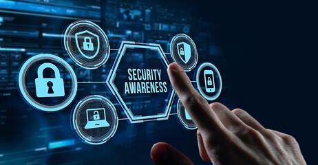 Naklejka premium Internet, business, Technology and network concept. Cyber security data protection business technology privacy concept.